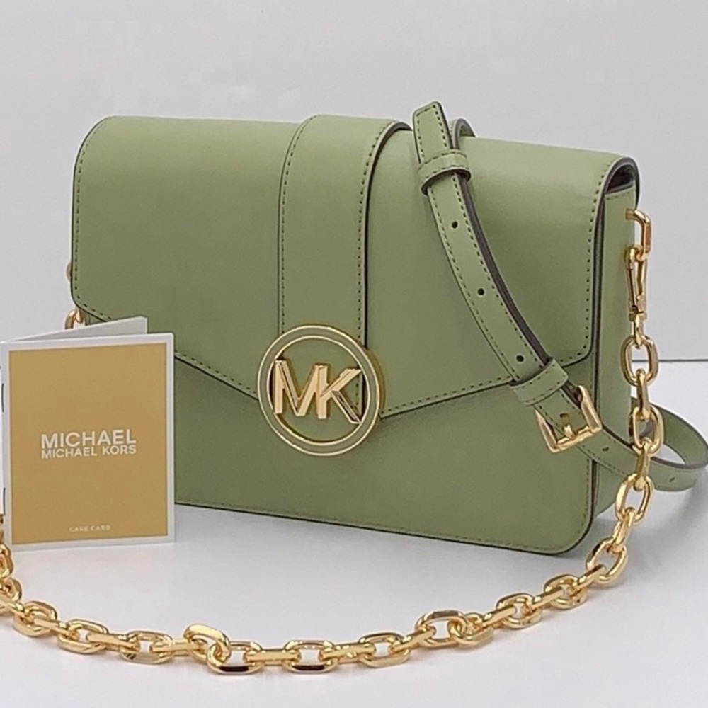 Michael Kors Light Sage Carmen Shoulder Bag